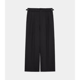 Recycled Polyester Non-Mulesed Wool Gabardine Two Tuck Military Trousers CHARCOAL GRAY