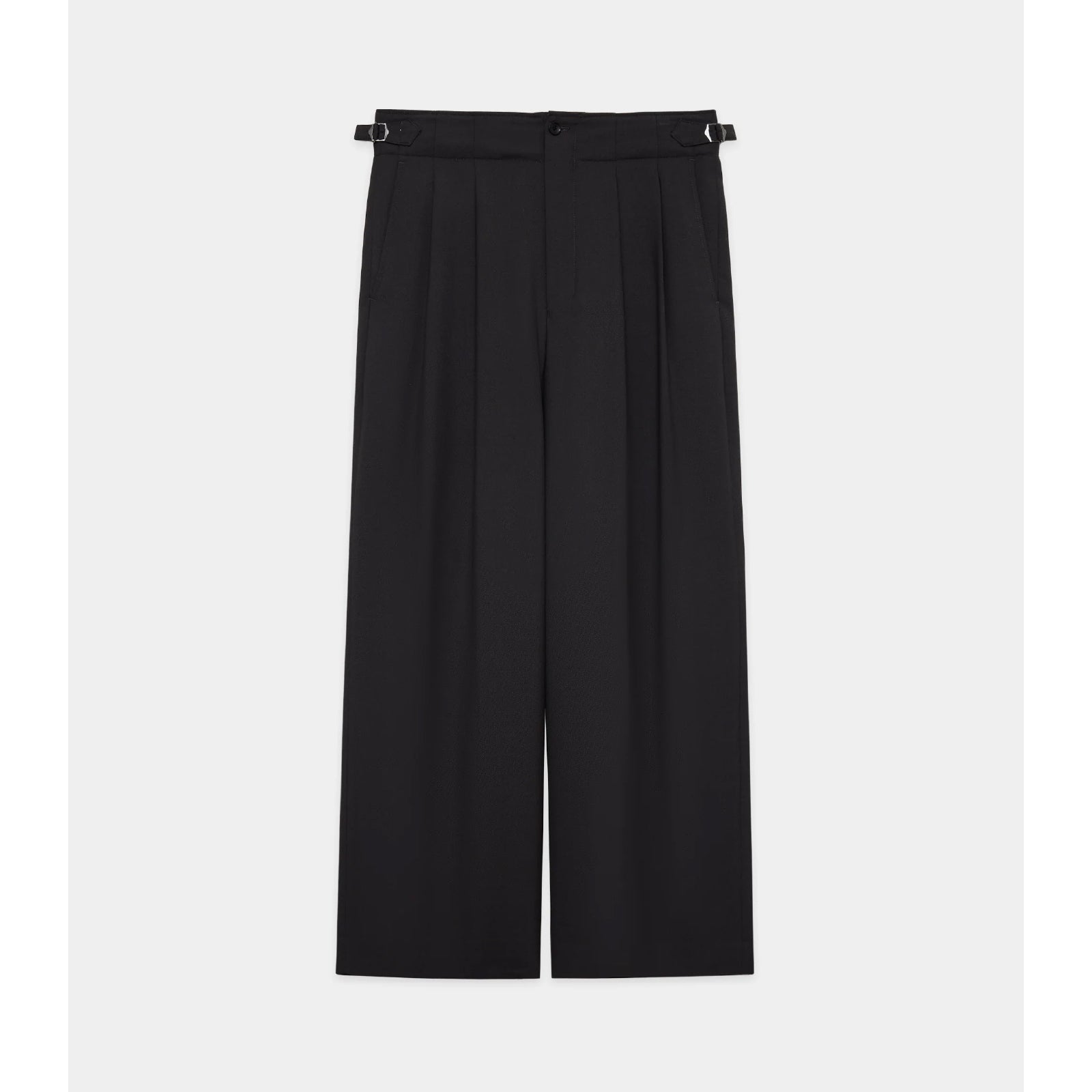 Recycled Polyester Non-Mulesed Wool Gabardine Two Tuck Military Trousers