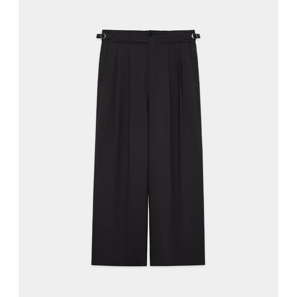 Recycled Polyester Non-Mulesed Wool Gabardine Two Tuck Military Trousers
