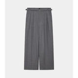 Recycled Polyester Non-Mulesed Wool Gabardine Two Tuck Military Trousers GRAY