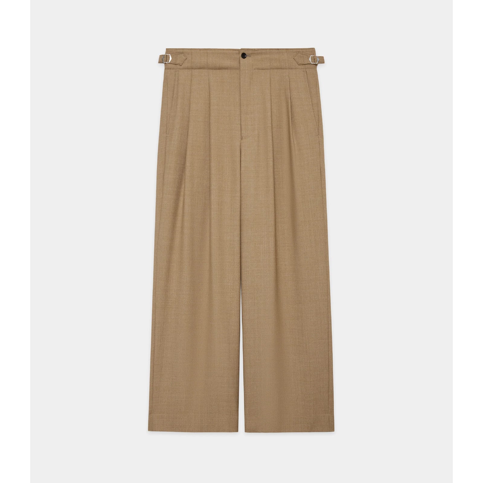 Recycled Polyester Non-Mulesed Wool Gabardine Two Tuck Military Trousers