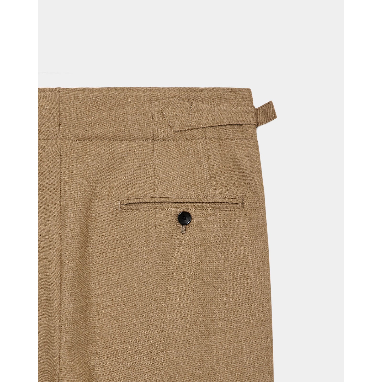 Recycled Polyester Non-Mulesed Wool Gabardine Two Tuck Military Trousers