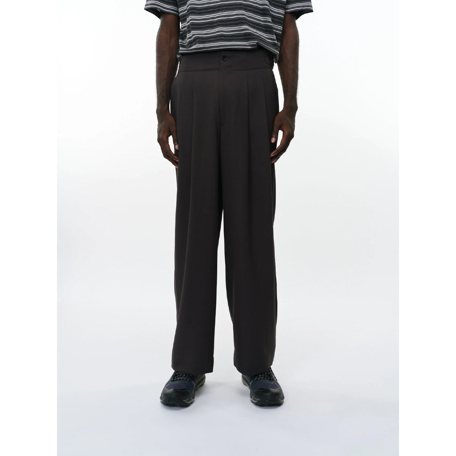 Recycled Polyester Non-Mulesed Wool Gabardine Two Tuck Military Trousers