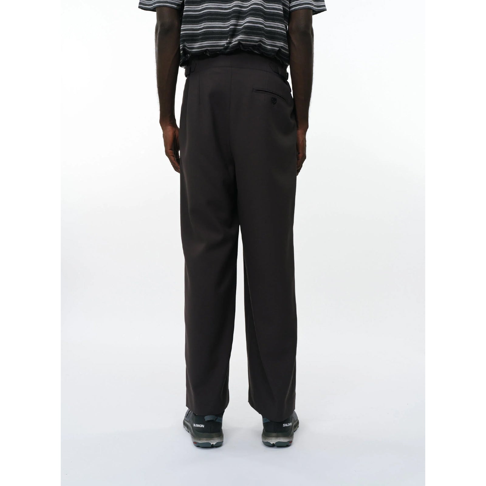 Recycled Polyester Non-Mulesed Wool Gabardine Two Tuck Military Trousers