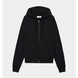 Organic Cotton Open-End Yarn Inlay Zip Parka BLACK