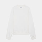 Organic Cotton Open-End Yarn Inlay Raglan Crew Neck WHITE