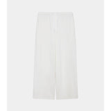 Organic Cotton Open-End Yarn Inlay Wide Cylinder Fit Easy Pants WHITE