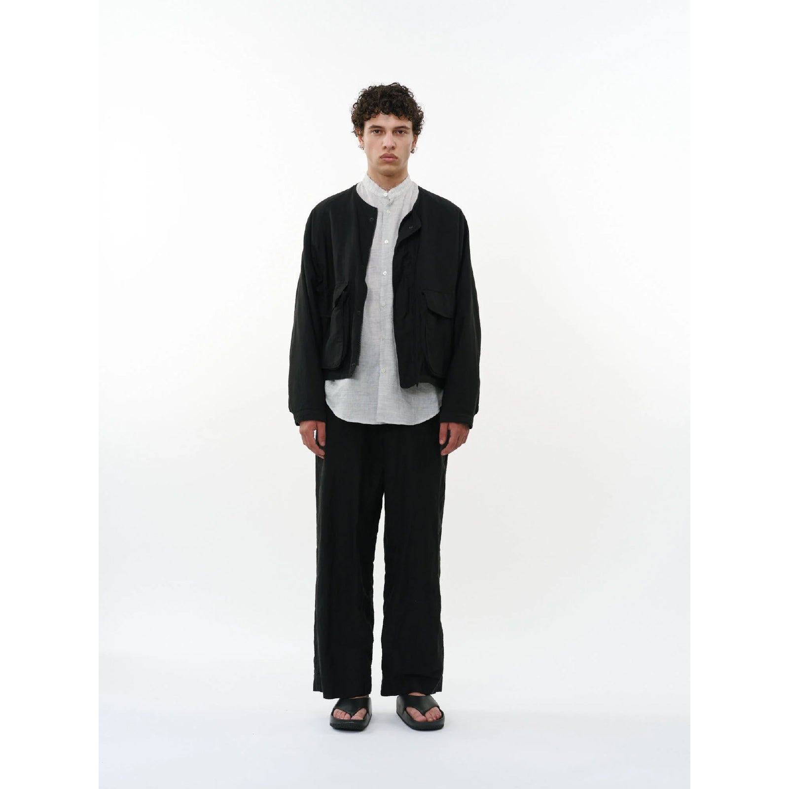 Linen x Organic Cotton x Silk Light Moleskin / Military Slacks