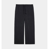 2/72 Wool Tropical Washer Wide Cylinder Fit Easy Pants GRAY STRIPE