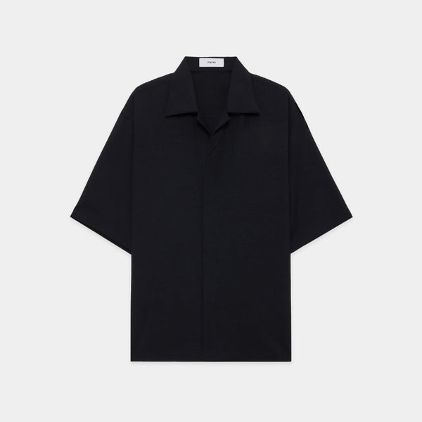 2/72 Wool Tropical Washer Fly Front Open Collar S/S Shirt - ref. / Web Store