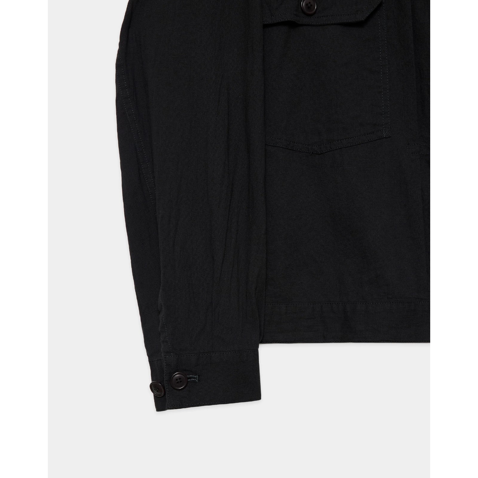Organic Cotton High Twisted Dobby Cloth / No Collar Trucker Jacket