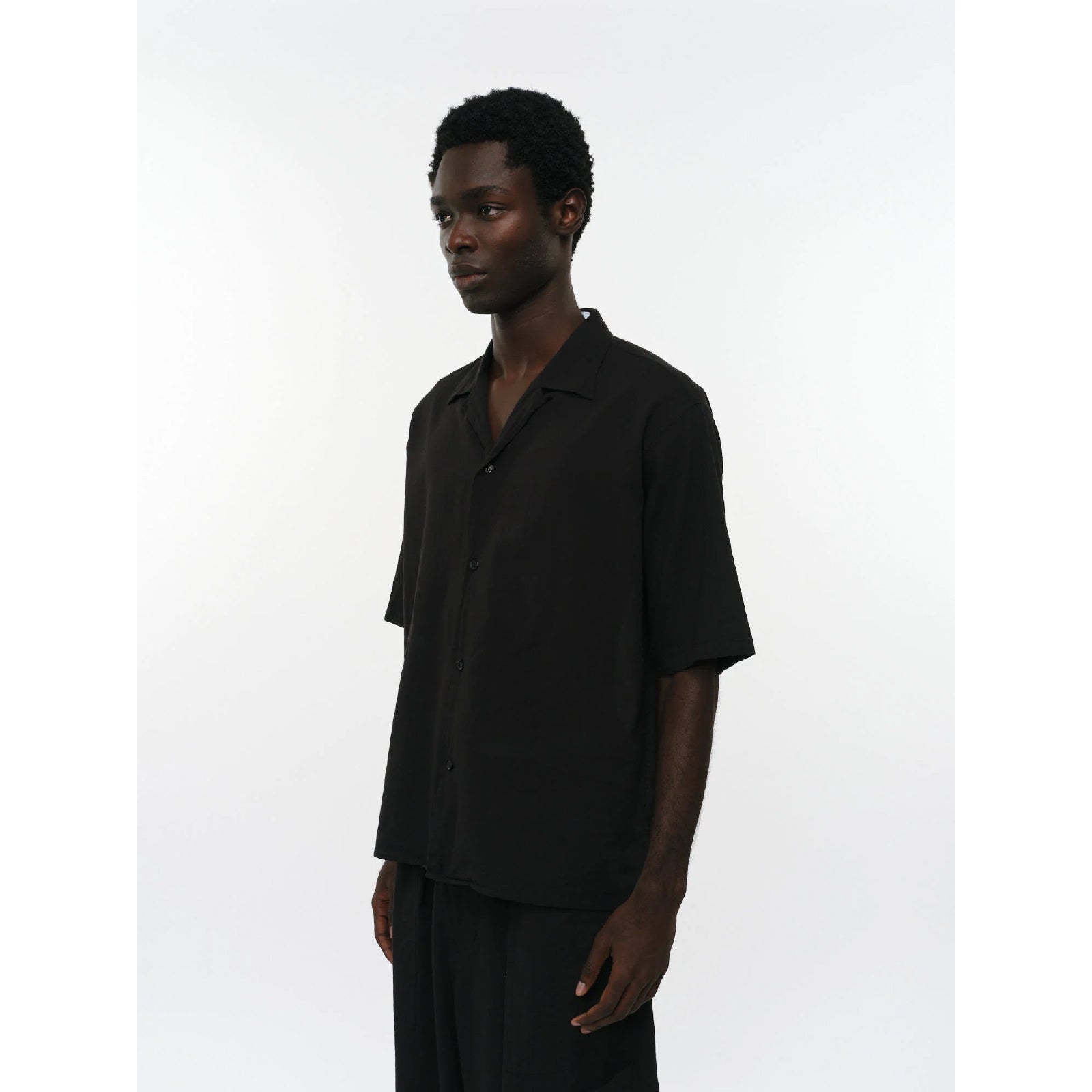 Organic Cotton High Twisted Dobby Cloth / Open Collar S/S Shirt