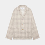 60/1 Organic Cotton High Twisted Loan / Coverall Shirt IVORY CHECK