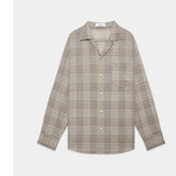 60/1 Organic Cotton High Twisted Loan / Open Collar L/S Shirt SAGE CHECK