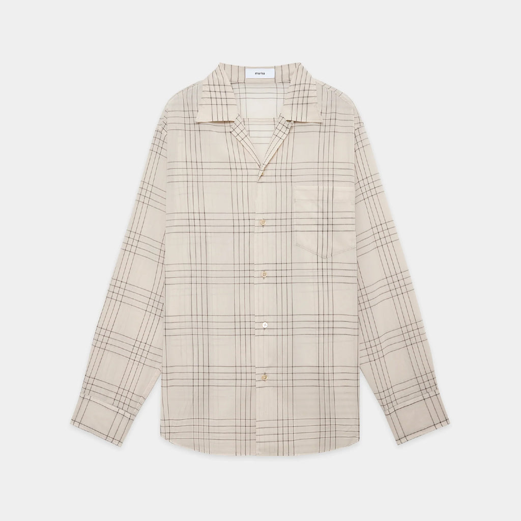 60/1 Organic Cotton High Twisted Loan / Open Collar L/S Shirt