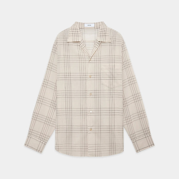 60/1 Organic Cotton High Twisted Loan / Open Collar L/S Shirt