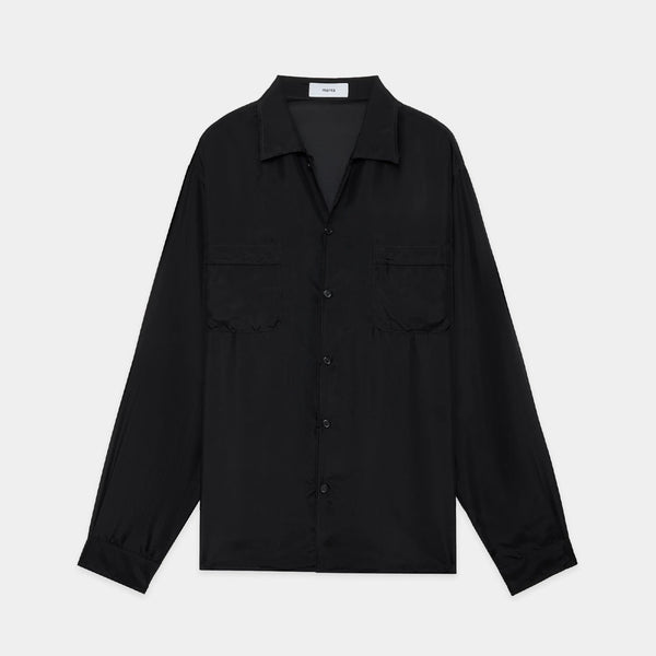 Habutae Silk / Silk Open Collar L/S Shirt