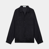 Habutae Silk / Silk Open Collar L/S Shirt PAISLEY