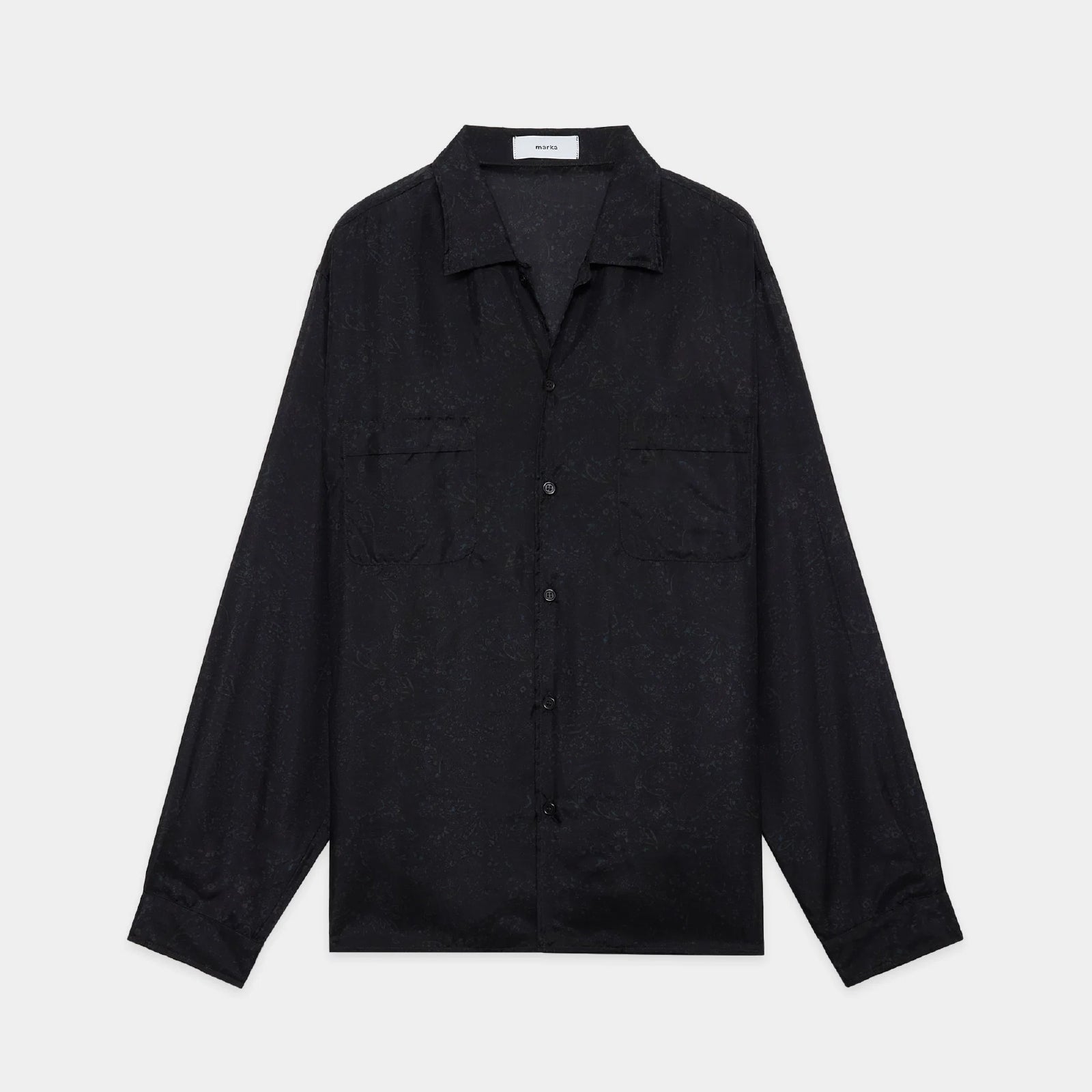 Habutae Silk / Silk Open Collar L/S Shirt