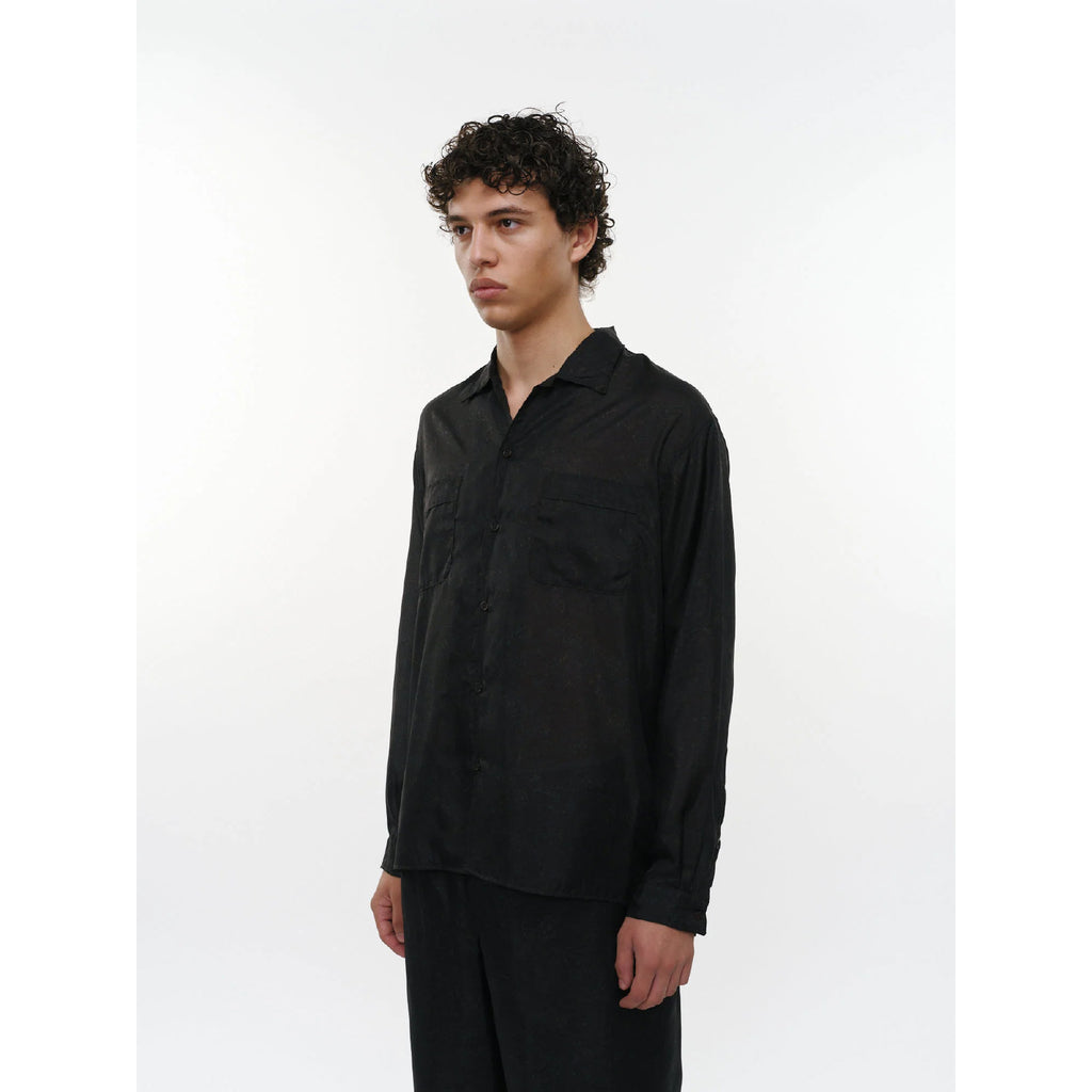 Habutae Silk / Silk Open Collar L/S Shirt | ref. / Web Store