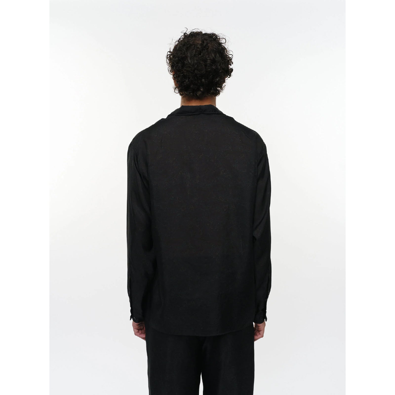 Habutae Silk / Silk Open Collar L/S Shirt