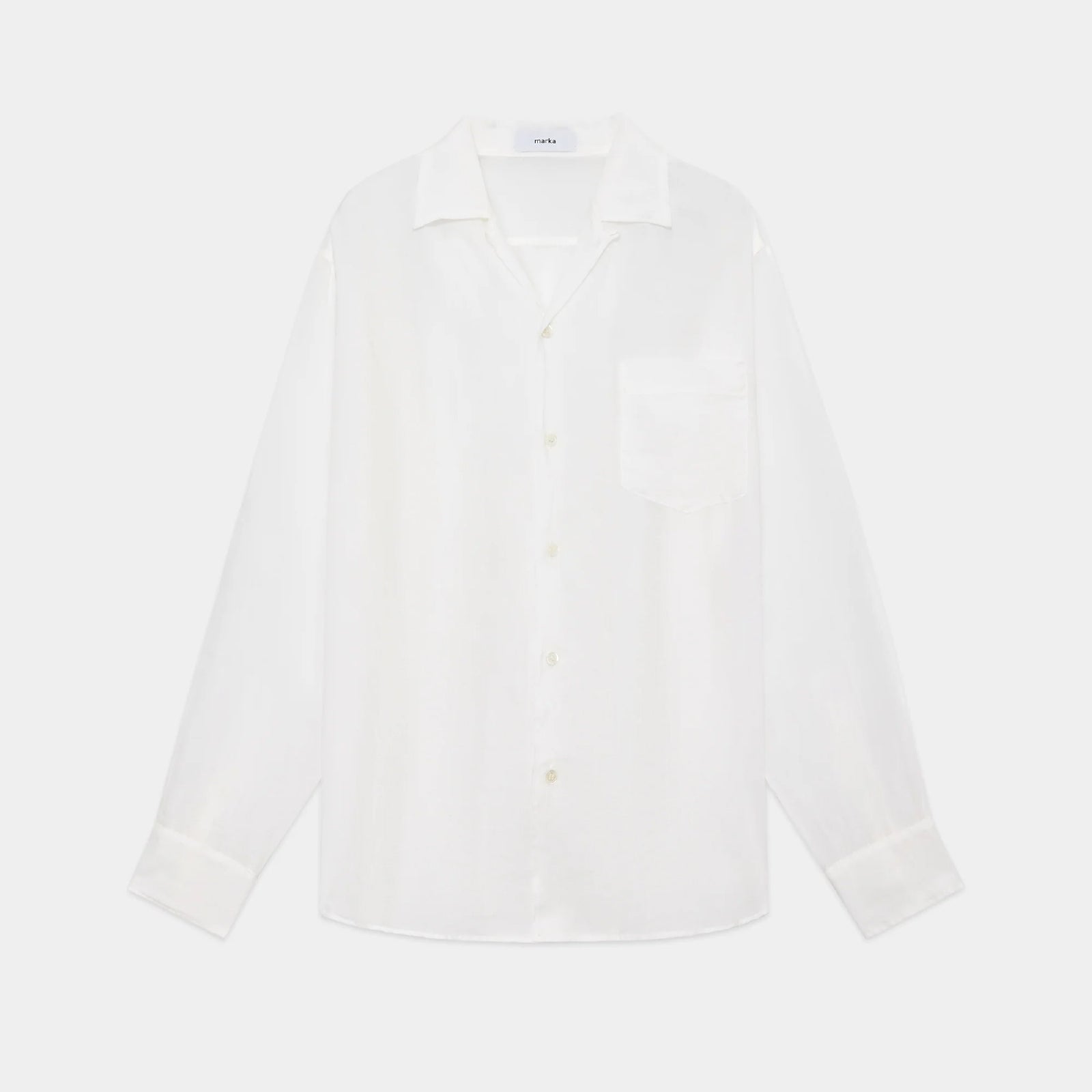 Ramie Chambray / Open Collar L/S Shirt