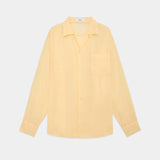 Ramie Chambray / Open Collar L/S Shirt ORANGE