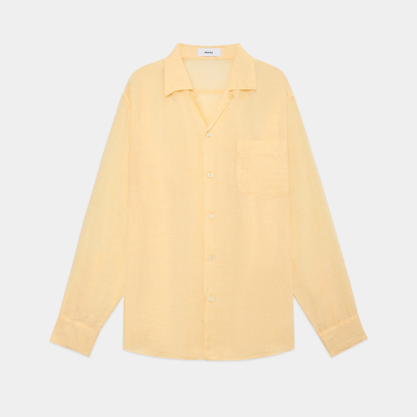 Ramie Chambray / Open Collar L/S Shirt