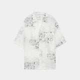 Cupro Silk Loan / Open Collar S/S Shirt WHITE VANAGON