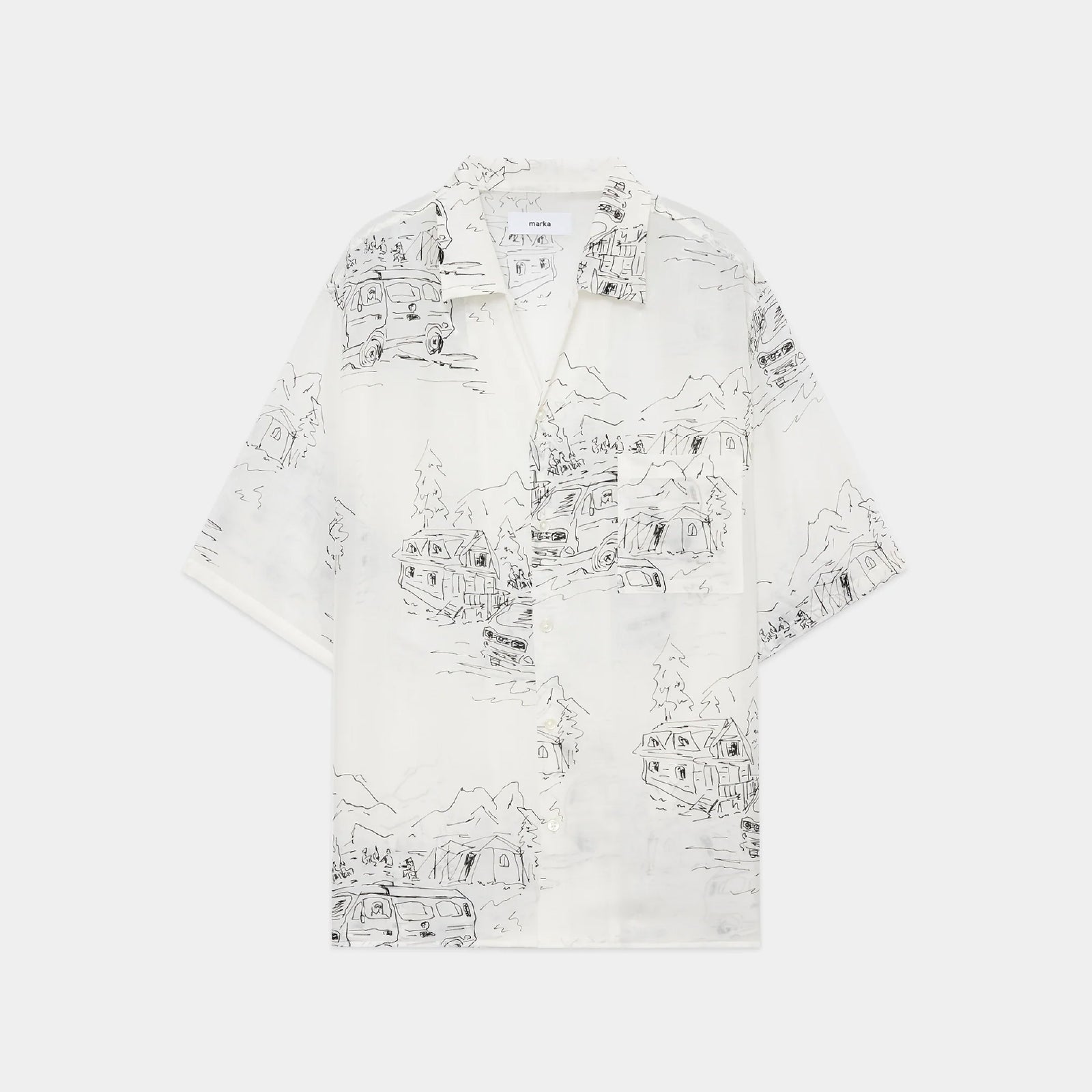 Cupro Silk Loan / Open Collar S/S Shirt