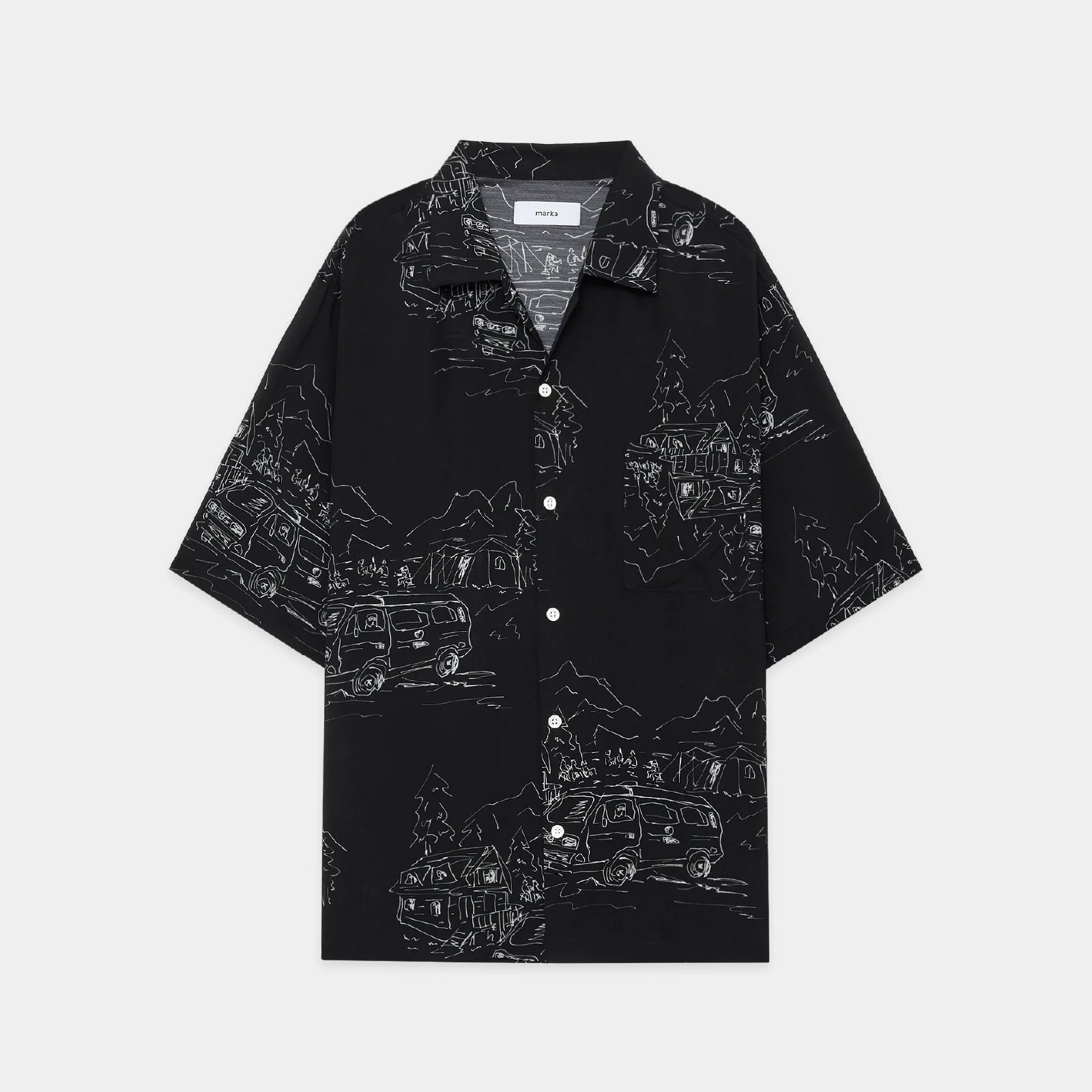 Cupro Silk Loan / Open Collar S/S Shirt