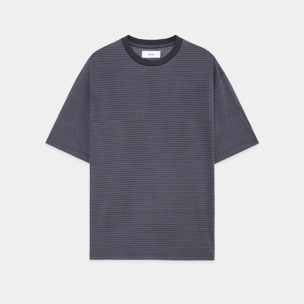 Organic Cotton High Twist Knit Border / Crew Neck Tee