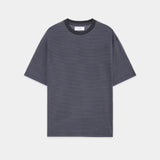 Organic Cotton High Twist Knit Border / Crew Neck Tee GRAY
