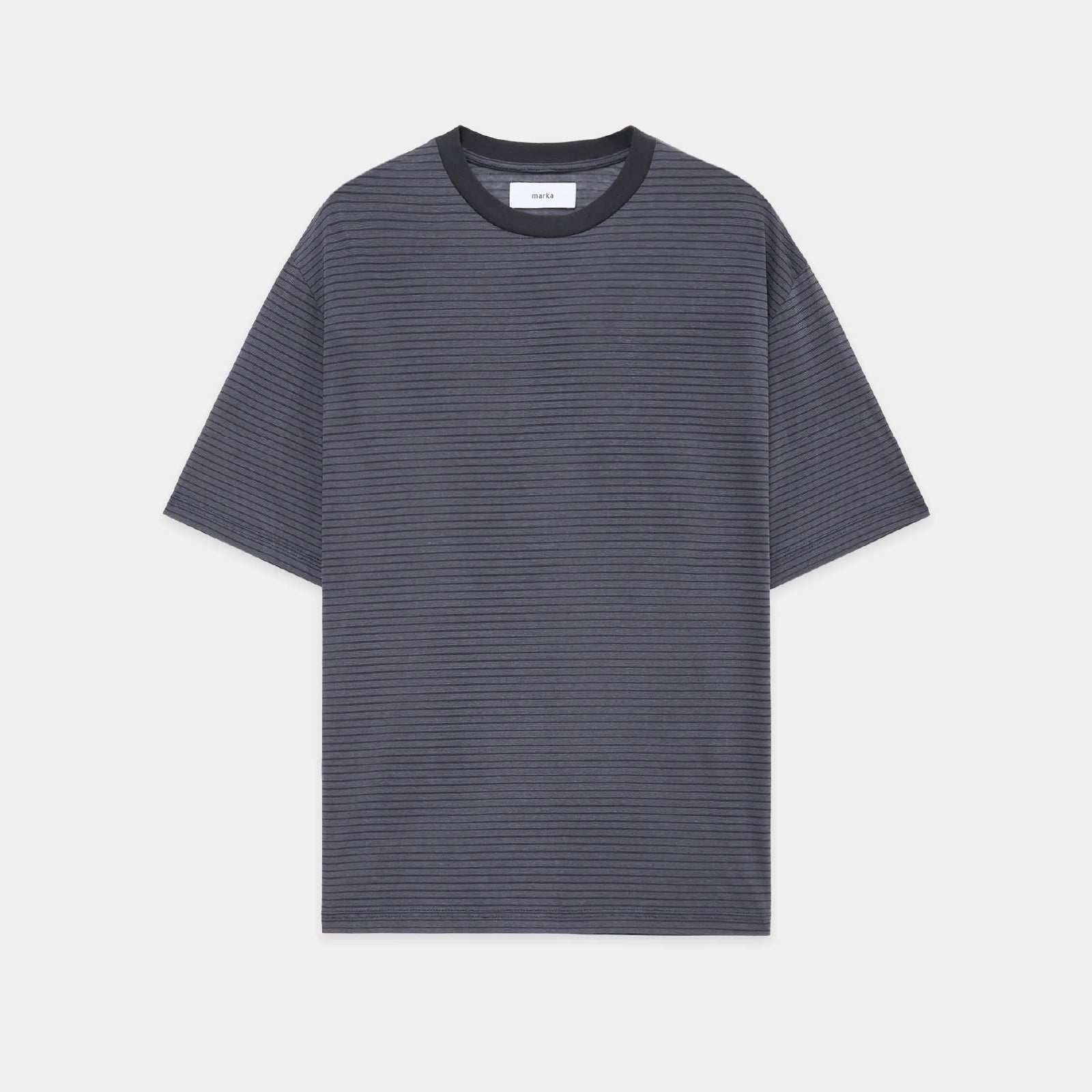 Organic Cotton High Twist Knit Border / Crew Neck Tee