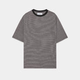Organic Cotton High Twist Knit Border / Crew Neck Tee BROWN