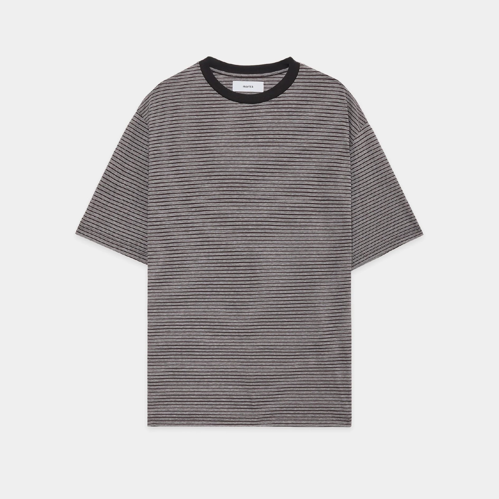 Organic Cotton High Twist Knit Border / Crew Neck Tee