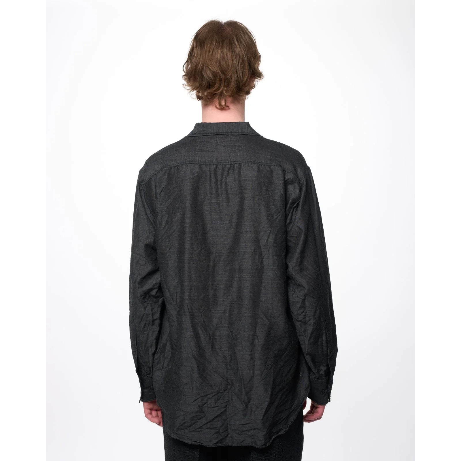 Silk/Wool Feather Twill / Open Collar L/S Shirt | ref. / Web Store