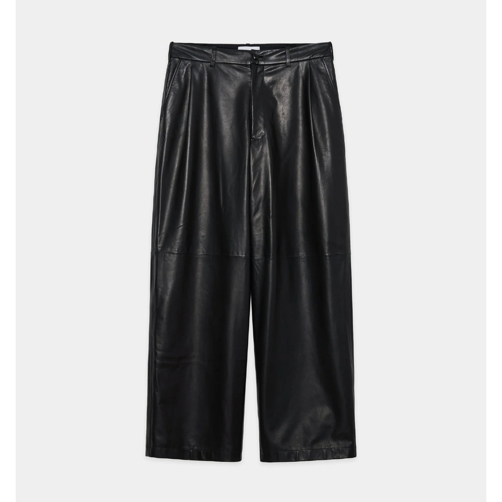Glazed Sheepskin / Single Pleat Wide Trousers