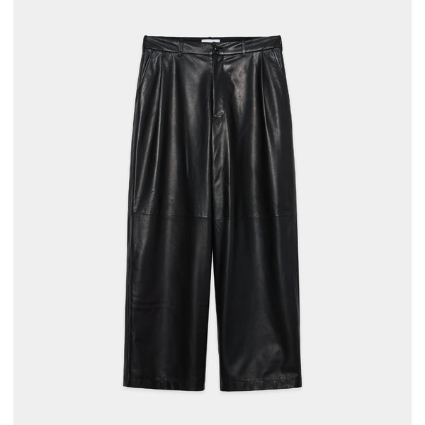 Glazed Sheepskin / Single Pleat Wide Trousers