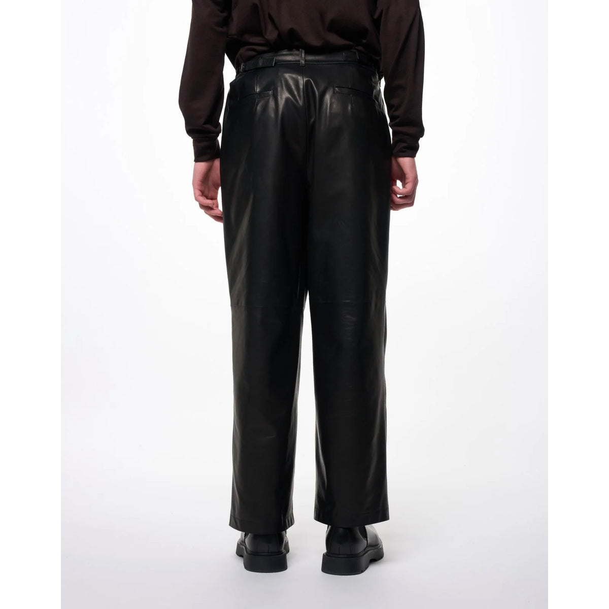 Glazed Sheepskin / Single Pleat Wide Trousers