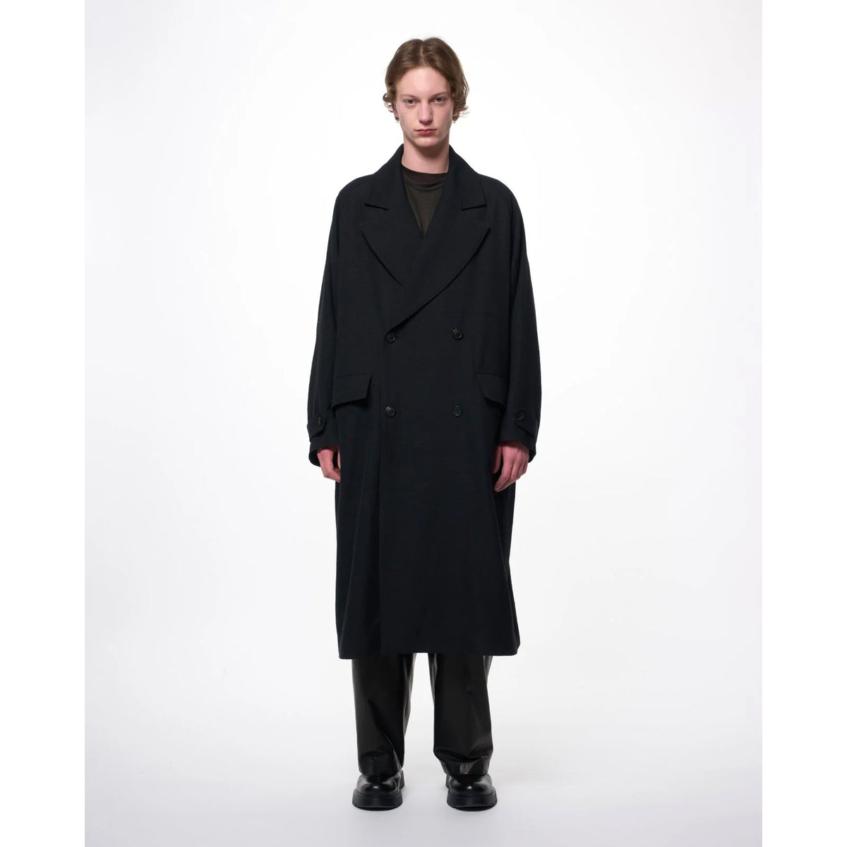 Glazed Sheepskin / Single Pleat Wide Trousers
