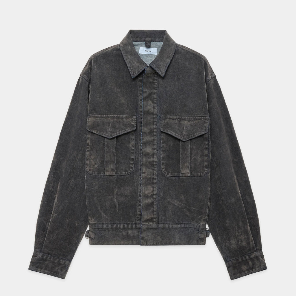Velvet-Flocked Organic Cotton Denim / Canadian Military Work Jacket