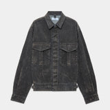Velvet-Flocked Organic Cotton Denim / Canadian Military Work Jacket GRAY