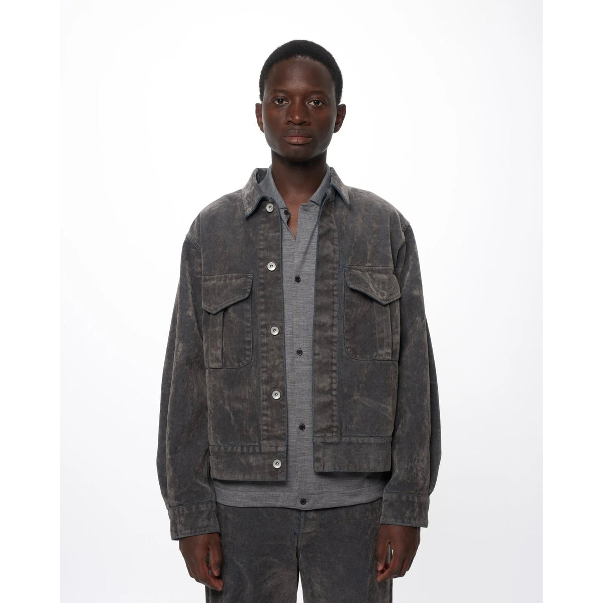 Velvet-Flocked Organic Cotton Denim / Canadian Military Work Jacket