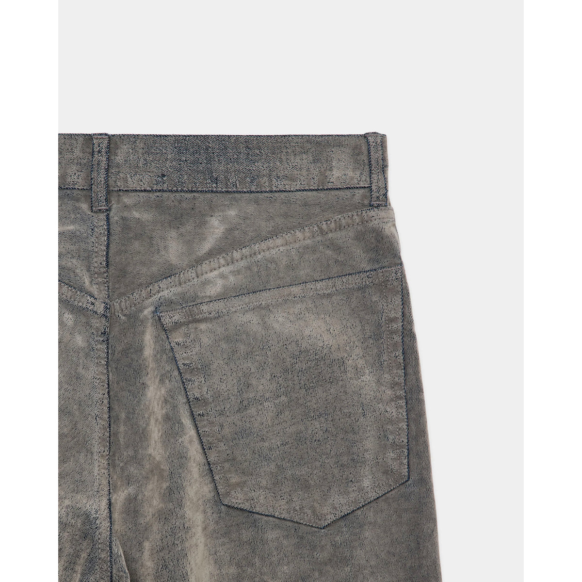 Velvet-Flocked Organic Cotton Denim / Cylinder Fit Jeans
