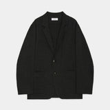 Tumbled Wool Serge / Stroll Around Jacket GRAY BIRD'S-EYE