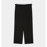 Tumbled Wool Serge / Regular Fit Straight Trousers CHAMBRAY BLACK