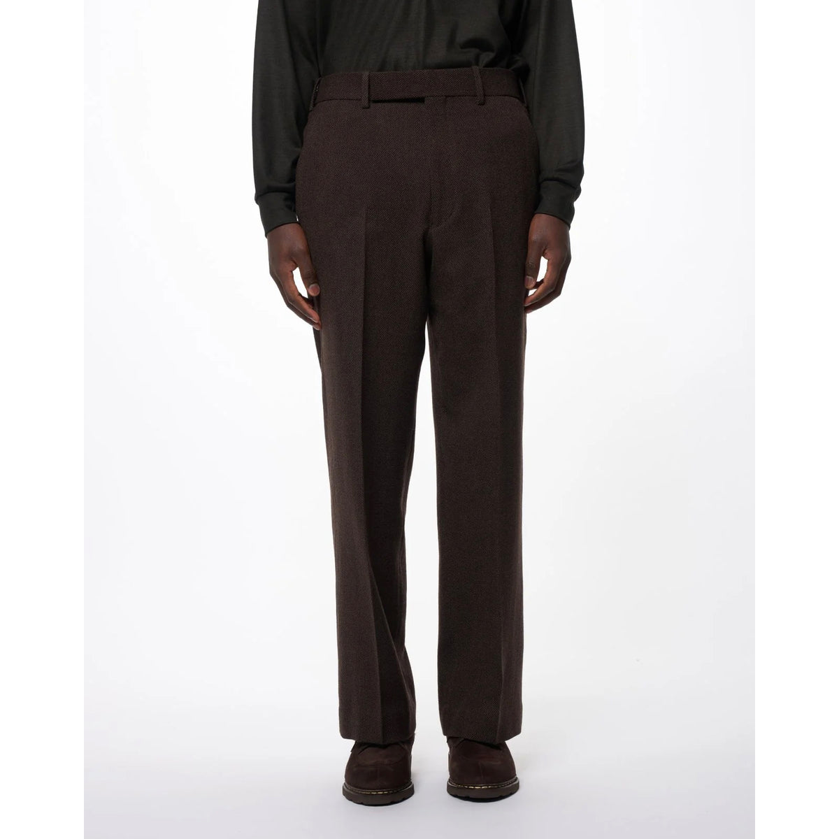 Tumbled Wool Serge / Regular Fit Straight Trousers