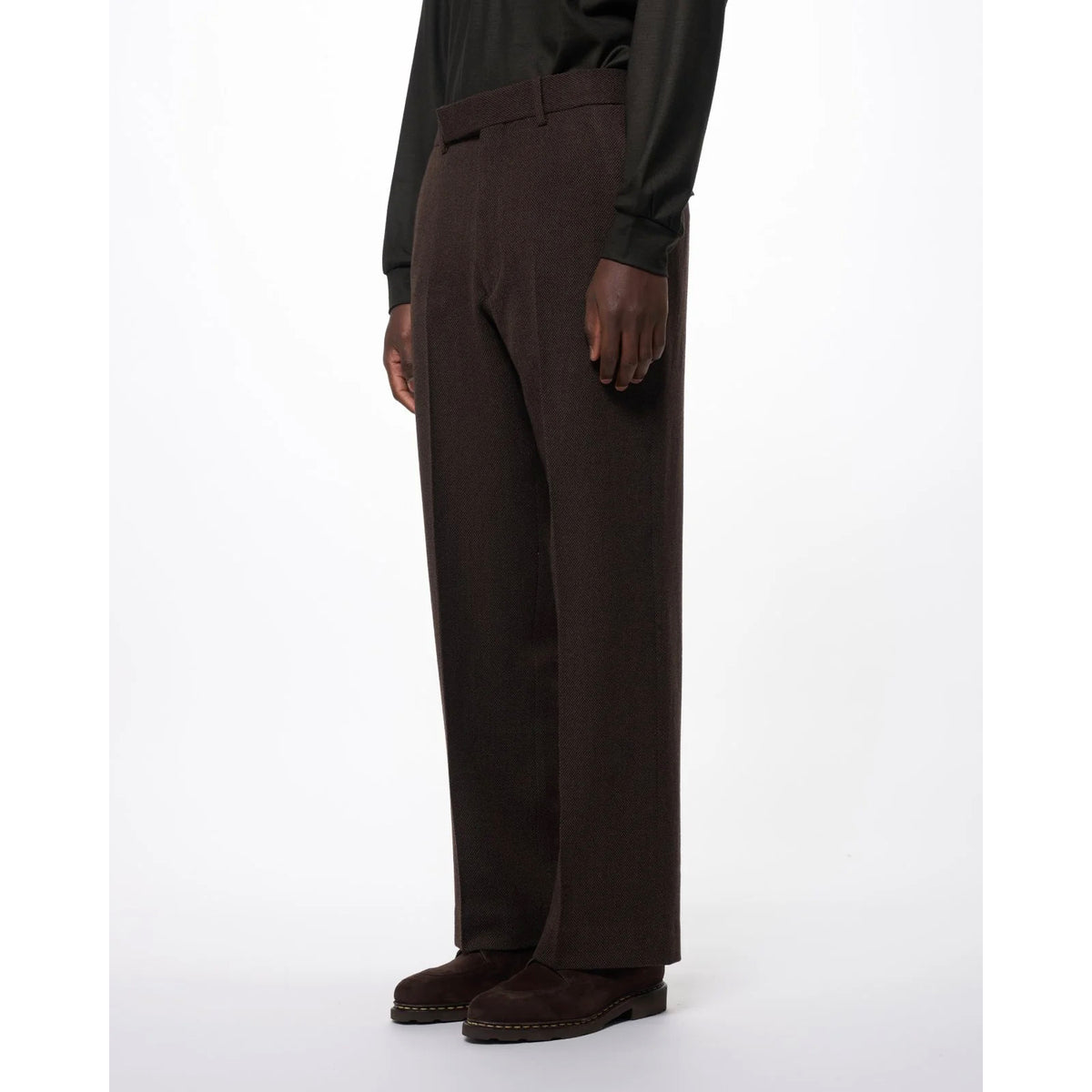 Tumbled Wool Serge / Regular Fit Straight Trousers