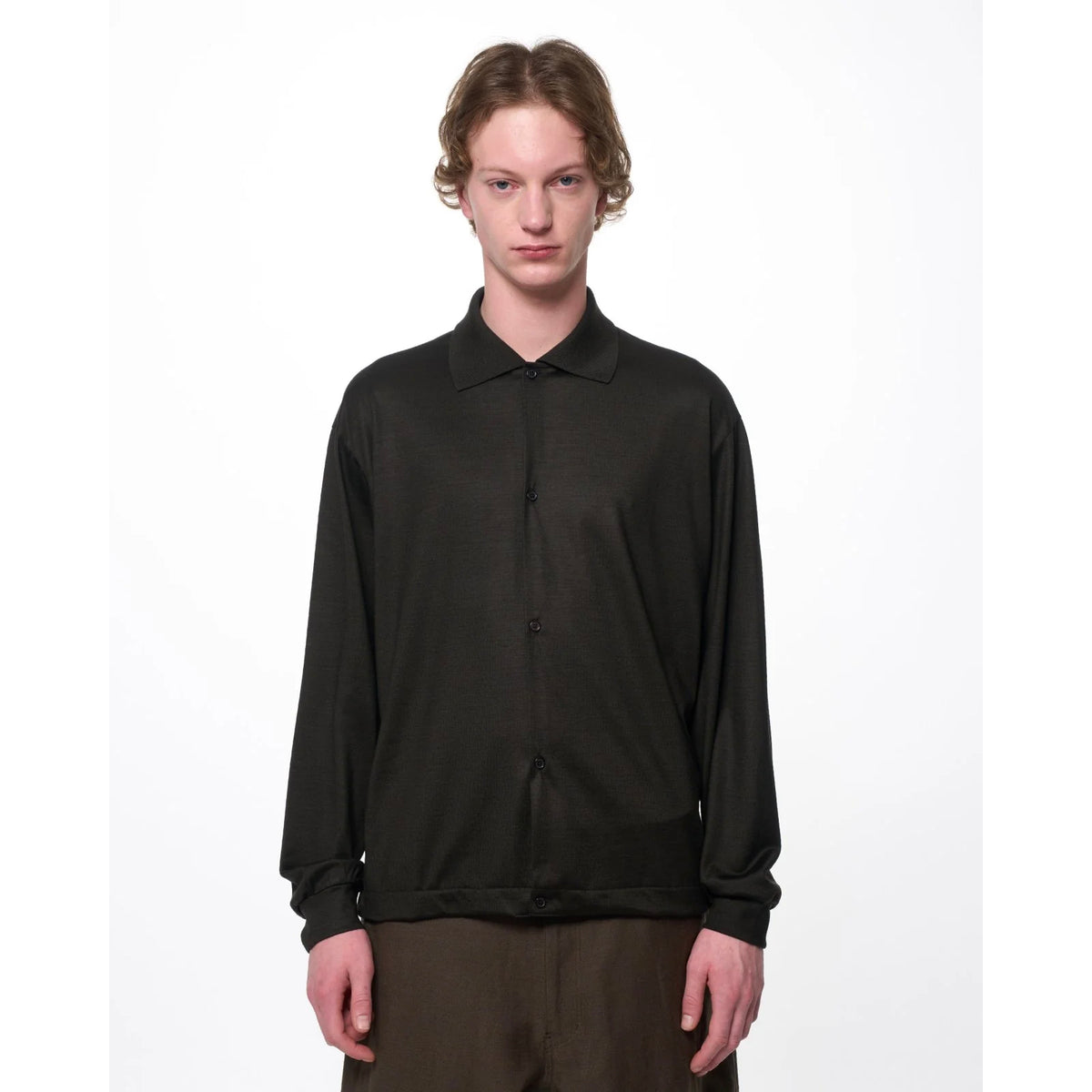 Super 100s Washable Wool Jersey / Shirt Cardigan